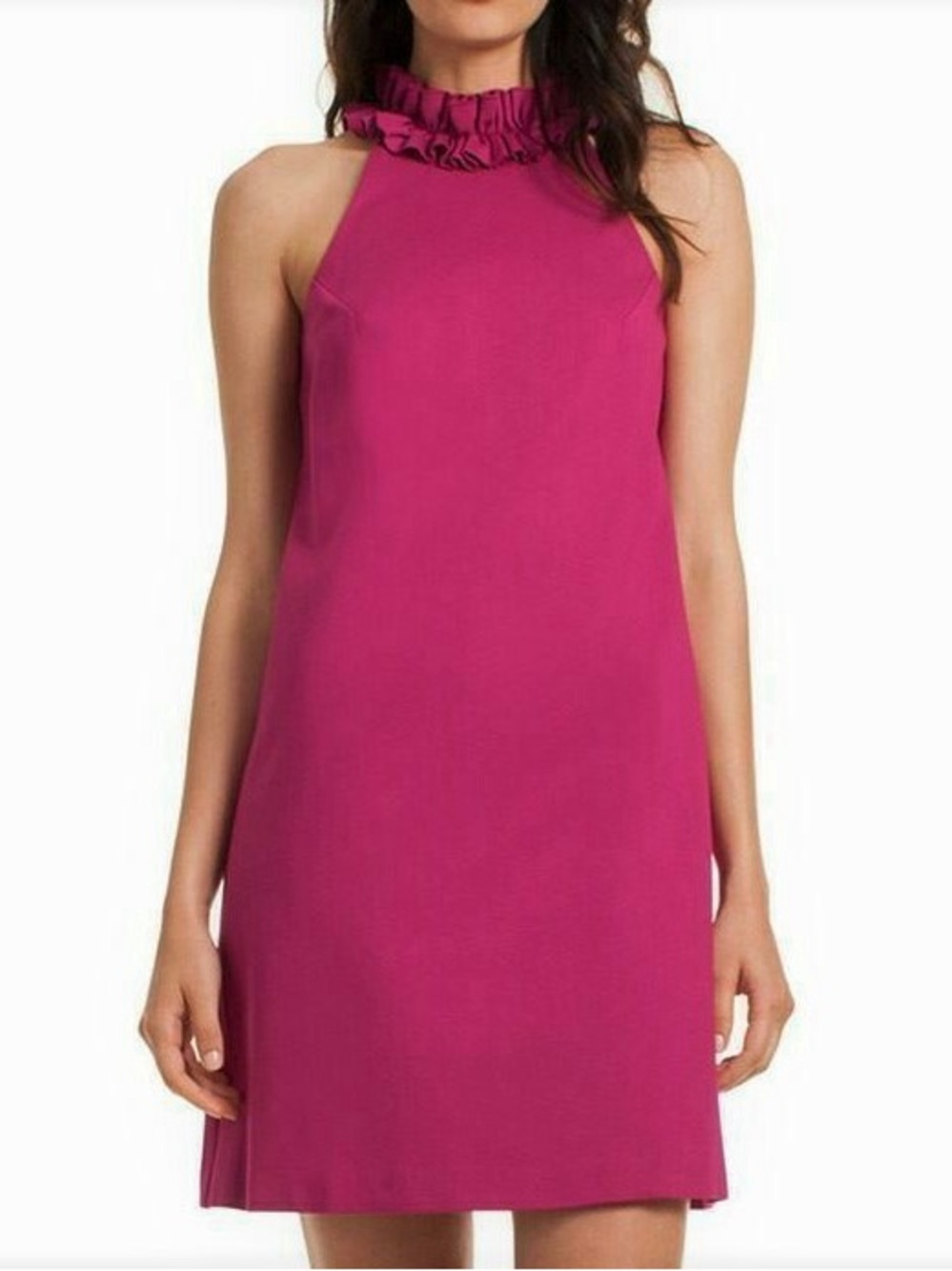 Trina Turk Dobbie Fuchsia Halter Ruffle Mini Dress (NWT)